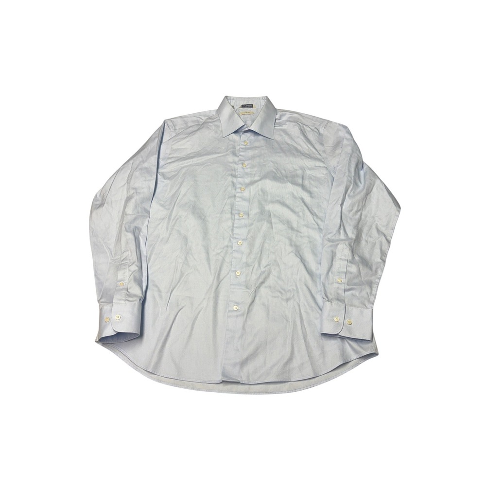 Suitsupply Traveller Shirt Mens 17.5 44 Slim Fit Light Blue Cotton Button Down